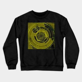 Weathered Clockwork - Yellow (Gallifreyan inspired) Crewneck Sweatshirt